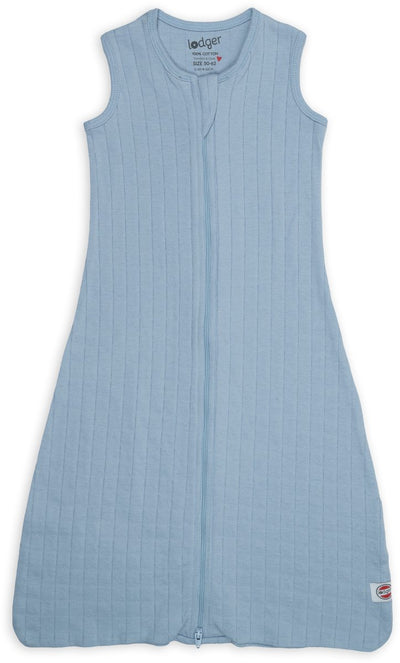 Lodger hopper - hydrofiele slaapzak baby - blauw - 0.3 tog - 62cm - biologisch katoen - zomerslaapzak babyslaapzak