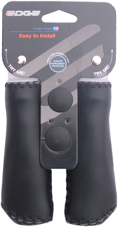 De Edge Leather Grip - Ergonomische Lederen Handvatset - 135mm - Zwart