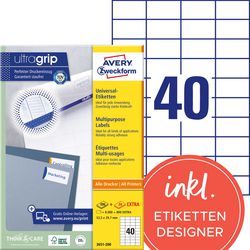 Multifunctionele etiketten avery zweckform 8.000 stuks wit