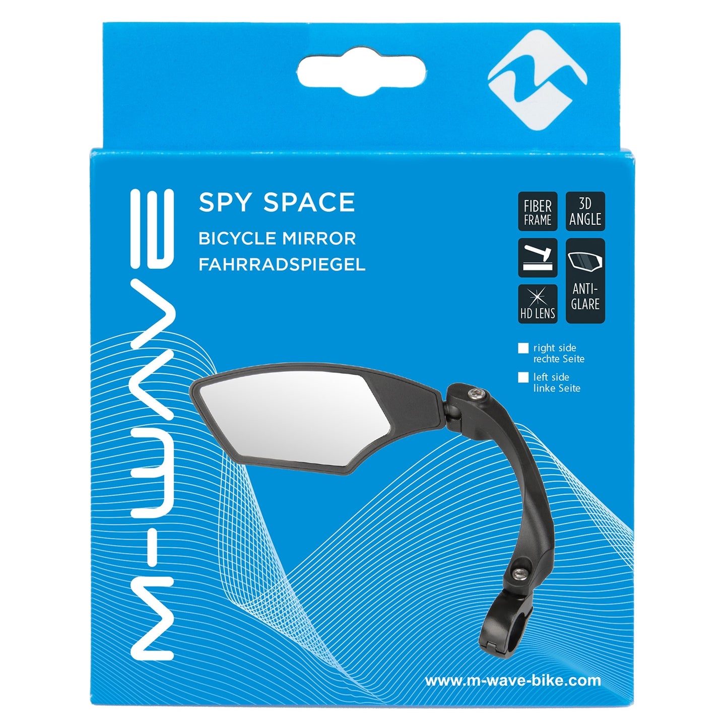 M-Wave Fietsspiegel 110 x 55 mm rechts zwart