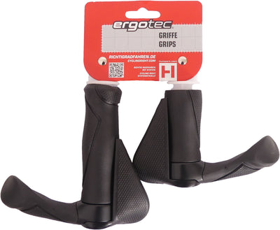 Ergotec handvatpaar mf2 kraton aluminium 130 + 87 mm - zwart