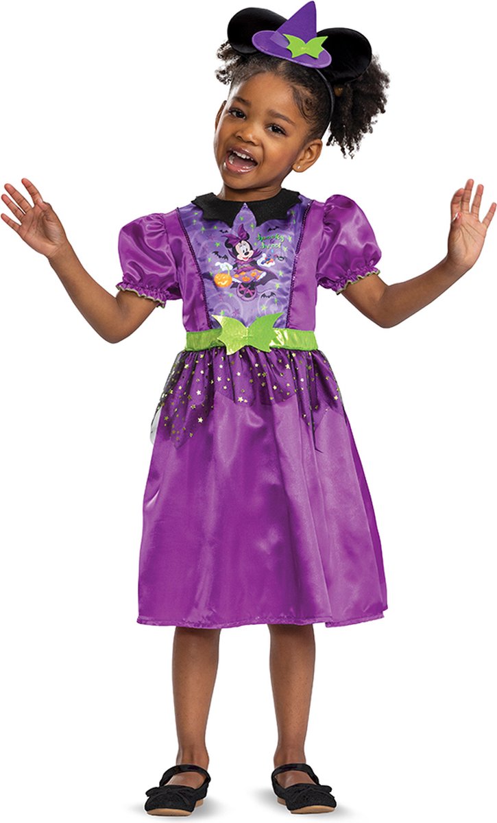 Disguise disney halloween, spooky witch jurk minnie classic peuter, maat m (3t-4t jaar)