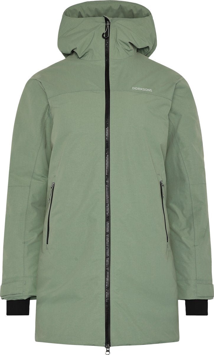 Didriksons marget wns parka dames outdoorjas - light moss 40
