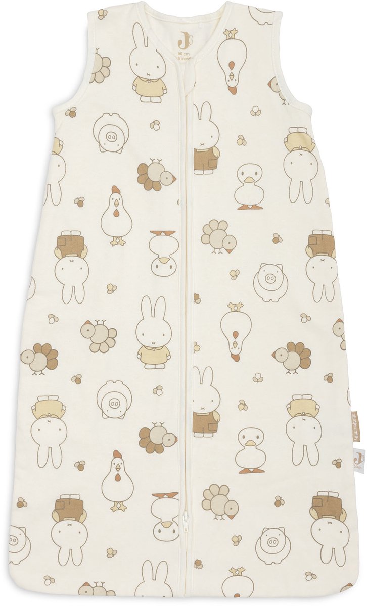 Jollein slaapzak baby mouwloos 90cm - jersey - miffy family farm