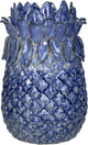 Hd collection kaarsenhouder stoneware blauw 13,5x13,5x21,5cm