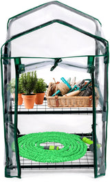 Kinzo broeikas kweekkas 45 x 50 x 80 cm - tuinkas met 2 verdiepingen - compacte broeikast voor planten en kweekbak - weerbestendig en transparant - afbeelding 1
