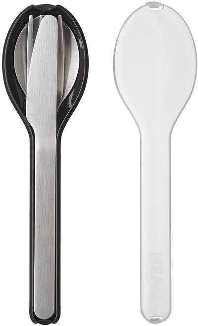 Mepal - ellipse bestekset 3-delig - mes. vork en lepel - rvs - nordic black