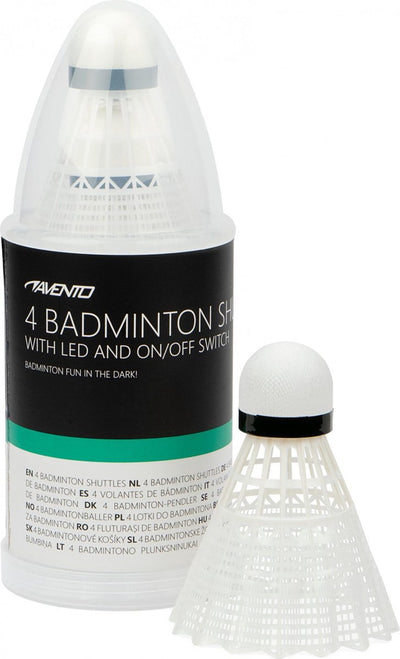 Avento 4 badminton shuttles - led - wit