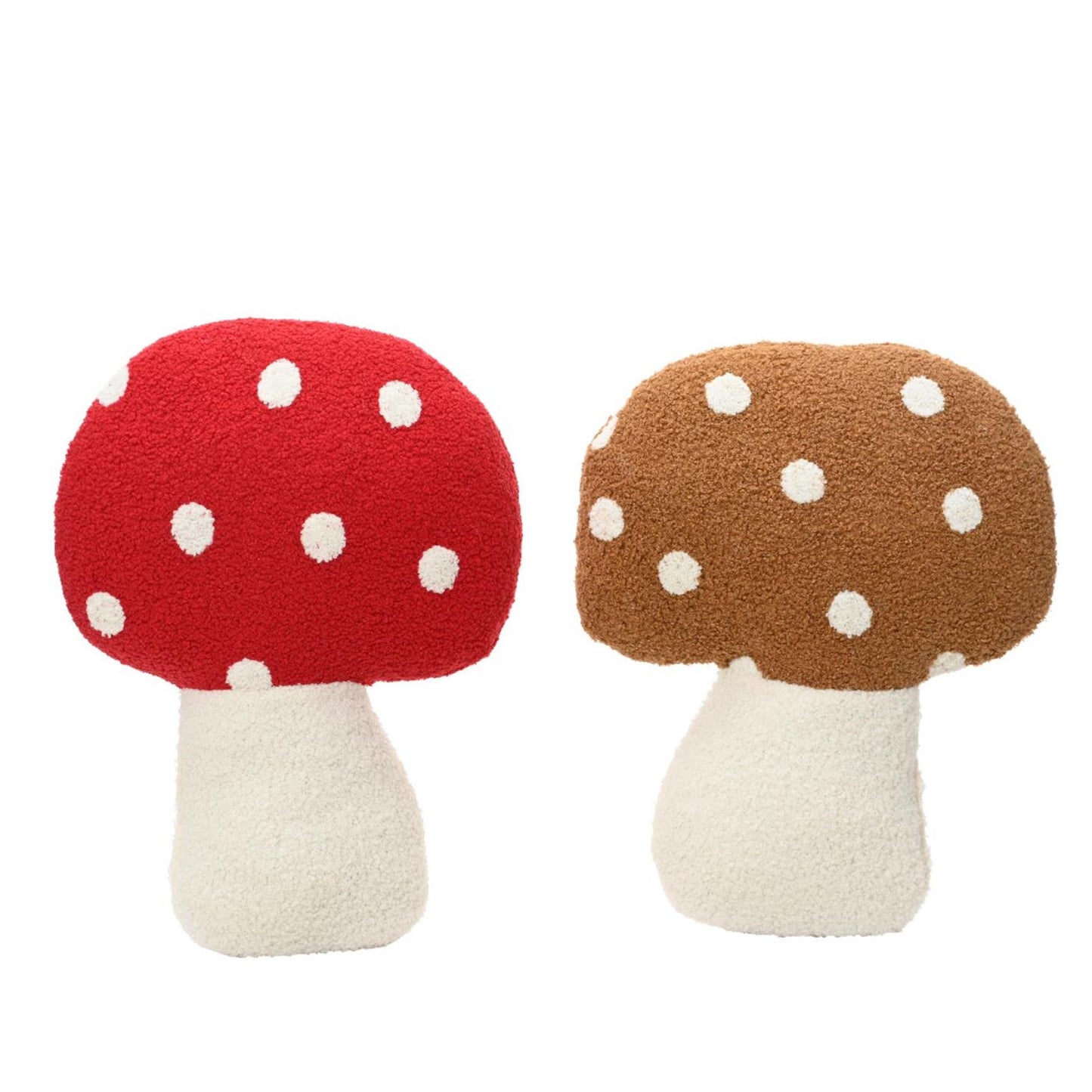 Decoris kussen paddenstoel polyester 37x32x5cm 2 assorti