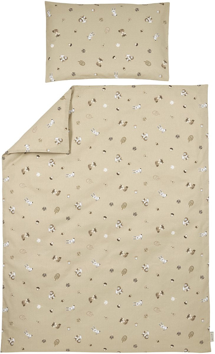 Meyco baby forest animals dekbedovertrek peuter - sand - 120x150cm