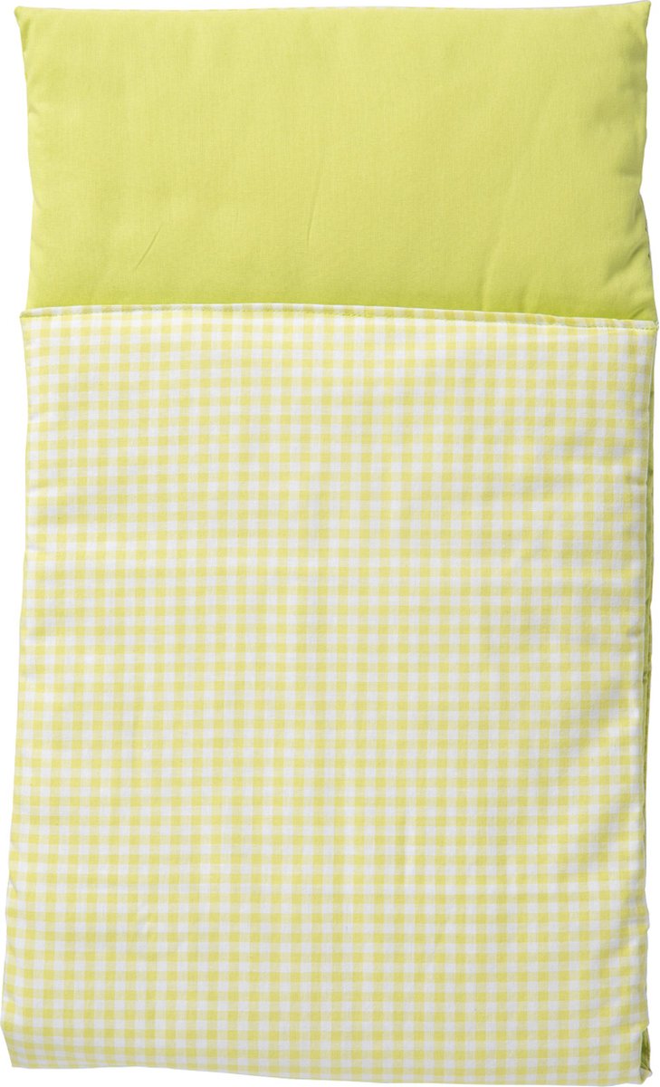 Van dijk toys poppenbed bekleding - lime groen - geruit