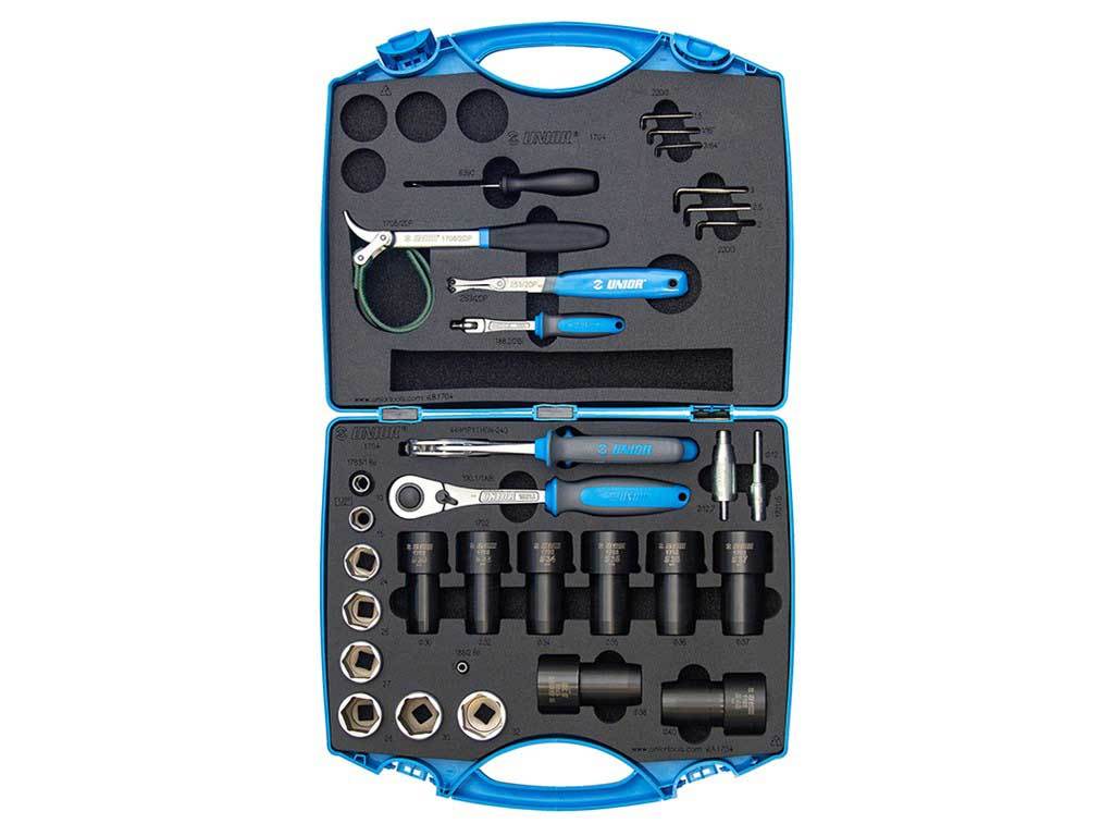 Unior grs set koffer verende voorvork