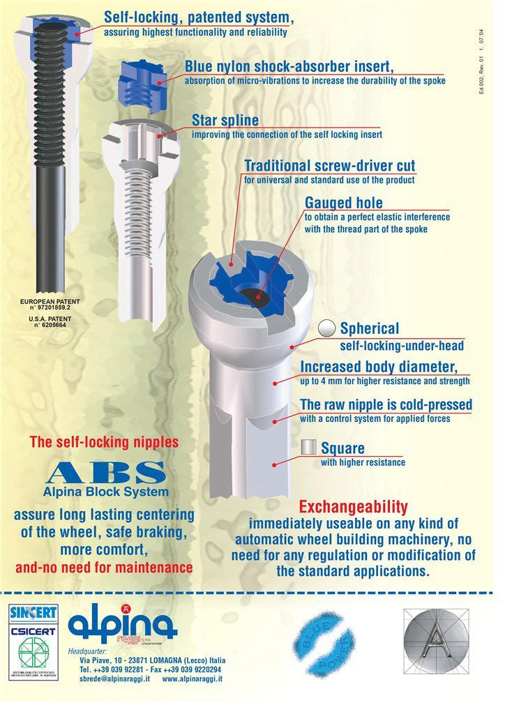 Alpina Spaaknippel met ronde kop 14G 15.0mm 4 Fg 2.3 ABS messing zwart (144 stuks)