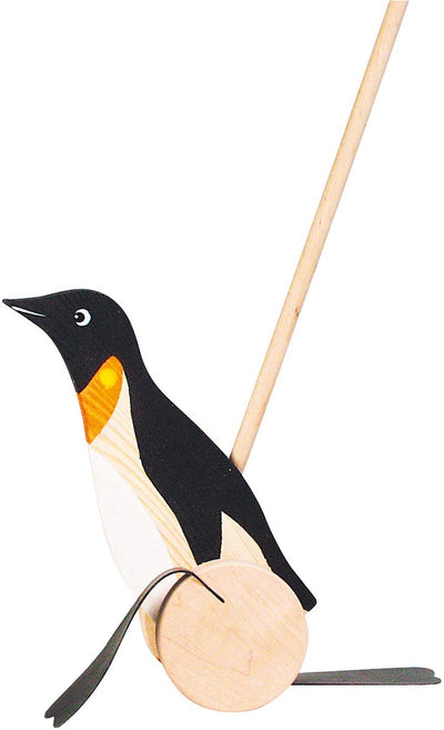 Goki stokroller: pinguin h22cm, stok l60cm, 1+