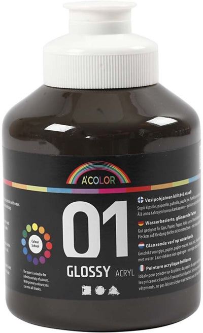 A-color glossy acrylverf, bruin, 01 - glossy, 500 ml