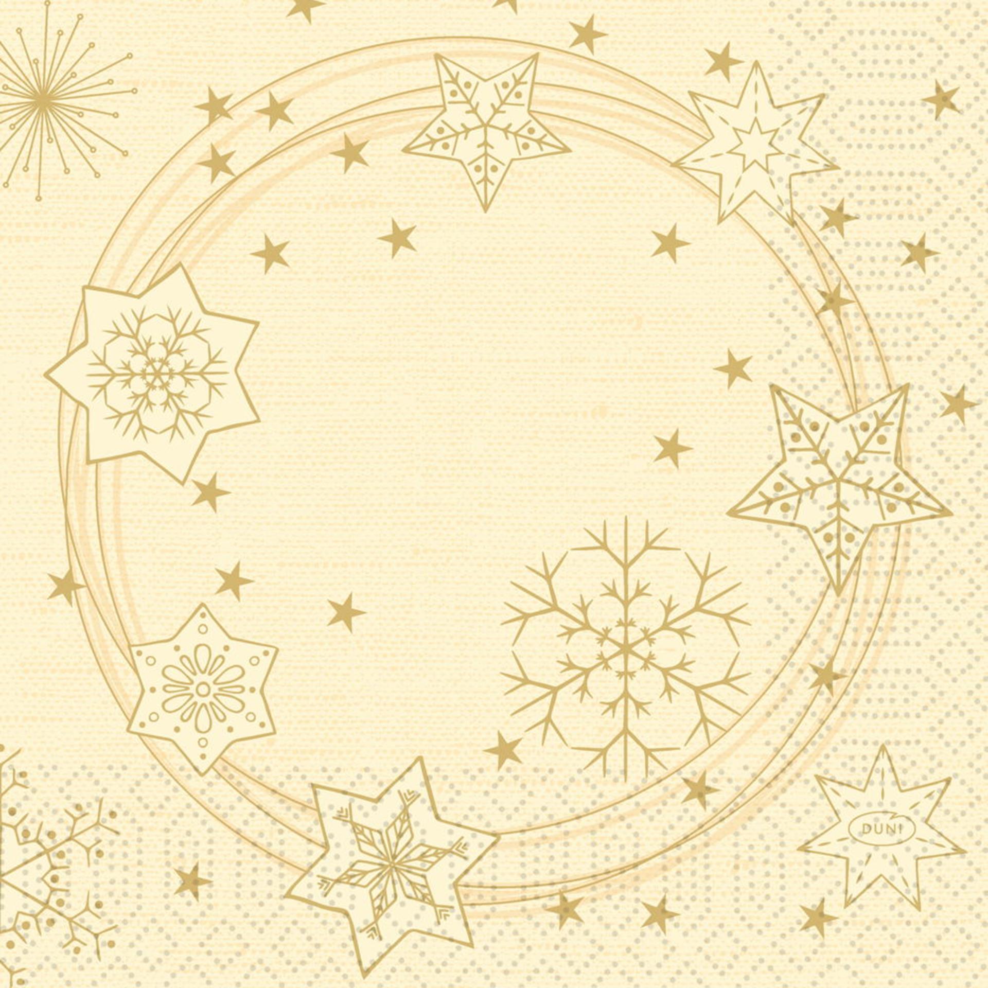 Duni servetten star shine cream 33x33cm