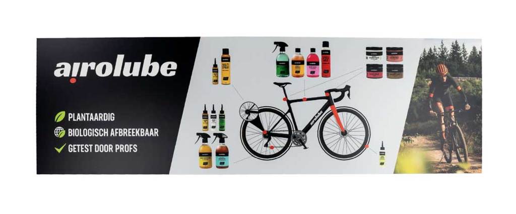 Airolube stelling logo foambord 99x30cm