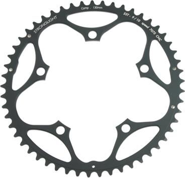 Stronglight kettingblad zircal 7075 t6 chainring 7075t6 black 130 mm lochkr. 53z.