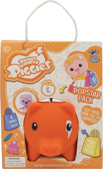 Pocket money piggies pockey money piggies speelfiguur met spaarpot - popstar pack