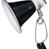 Komodo black dome clamp lamp fixture