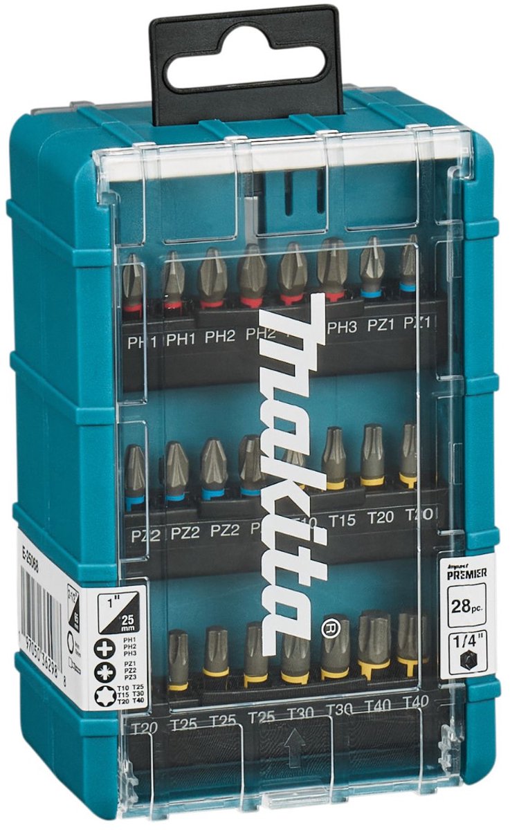 Makita e-25068 impact premier slagschroefbitset 28-delig