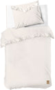 Dindi home dekbedovertrek white ruffle - 140x220 - 100% katoen - off white