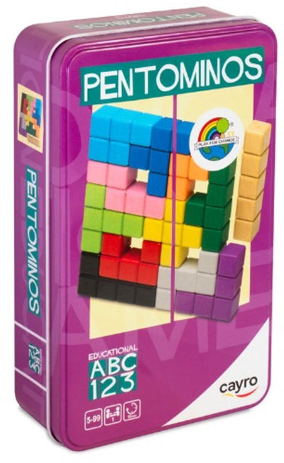 Cayro pentomino's metalen doos - klassiek puzzelspel met 12 unieke vormen - 41 uitdagingen - draagbare metalen bewaardoos - 1 speler - vanaf 5 jaar - collection