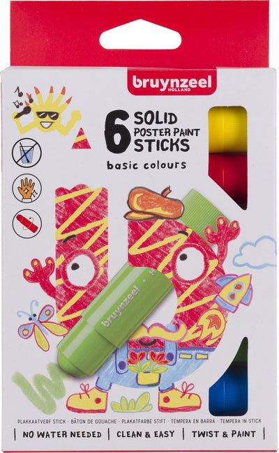 Bruynzeel plakkaatverf sticks set basic | 6 kleuren