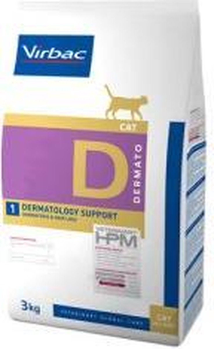 Hpm veterinary virbac hpm feline dermatology support d1 3kg