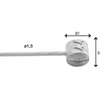 Elvedes rem binnenkabel 2 000 mm 1×19 draads rvs ø1,5mm met t-nippel ø7 × 6mm