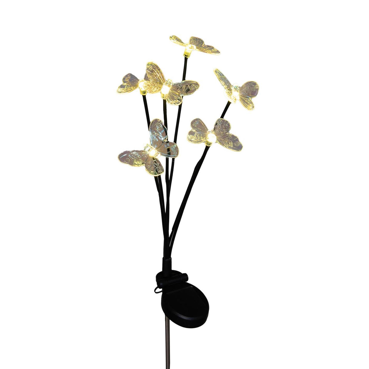 Anna's collection solar steker vlinders 6led 6,5x70cm warm wit