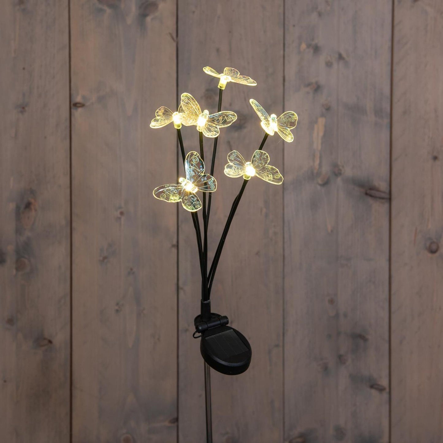 Anna's collection solar steker vlinders 6led 6,5x70cm warm wit