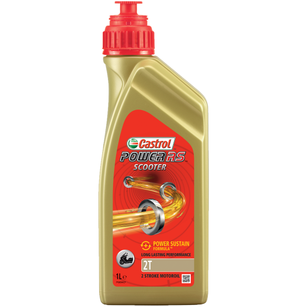 Castrol olie power rs scooter 2t - fles à 1 liter