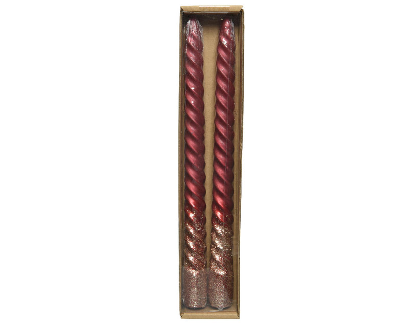 Decoris dinerkaars swirl ossenbloed glitter 2st