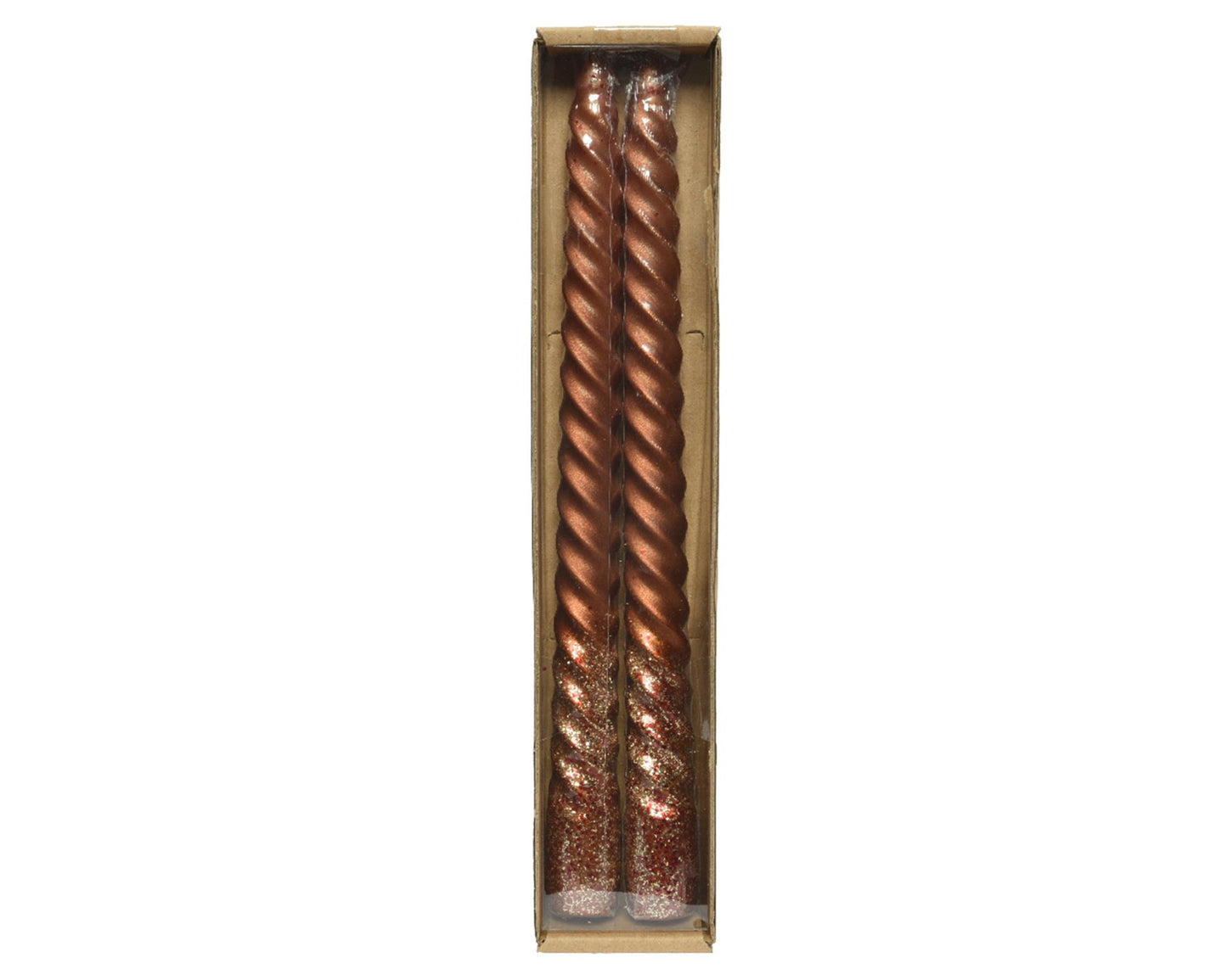 Decoris dinerkaars swirl kaneel glitter 25cm 2 stuks
