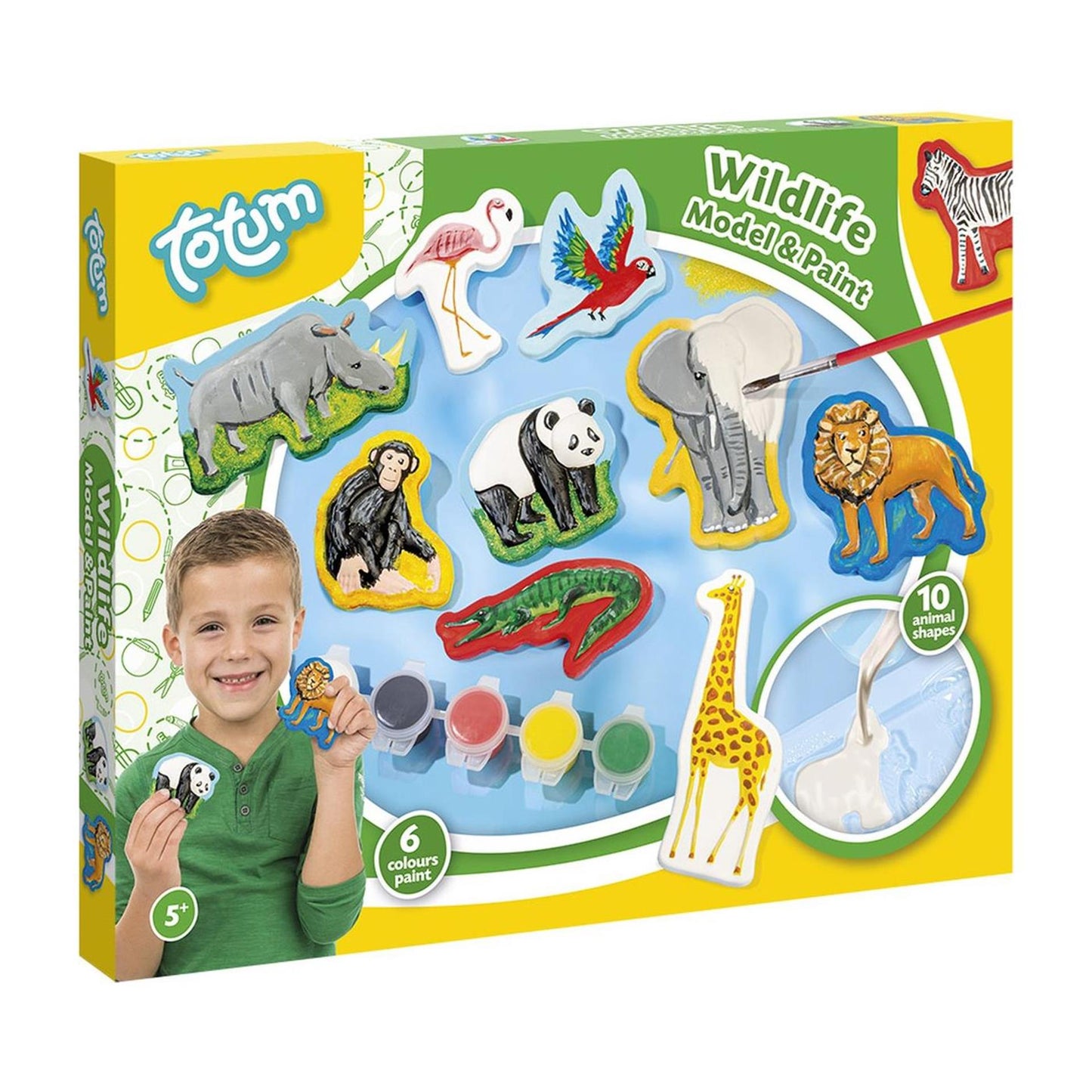 Totum dieren gips gieten en schilderen wildlife jungle dierentuin knutselset gips gieten en beschilderen speelgoed knutselen junior 10 figuren inclusief gips en verf junior