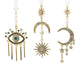 Decoris hangdeco metaal goud met glitterkralen- verkrijgbaar in zon, maan of oog- h12cm b5cm