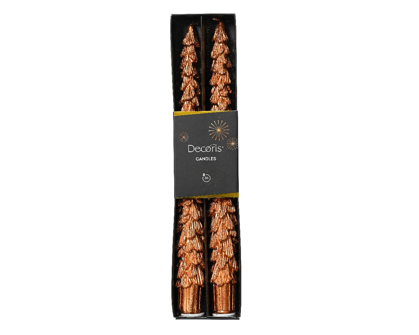 Decoris dinerkaars kerstboomvorm parafine koper dia2,2x25cm