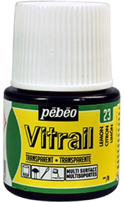 Pebeo glasverf - 23 lemon - transparant - vitrail - 45 ml