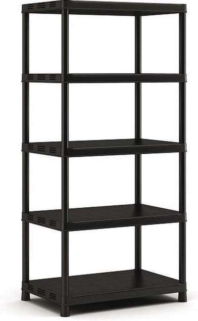Keter kunststof opbergrek - extra diep - 400 kg draagkracht - 5 planken - 60x90x187cm - zwart