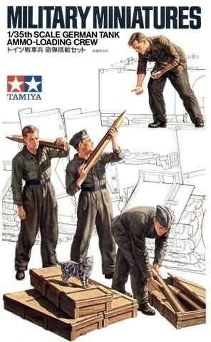 Tamiya modelbouwpakket militaire voertuigen - 35188 fig.-set tank ammo load. crew with 4 figures plastic - 1:35 - modelbouw