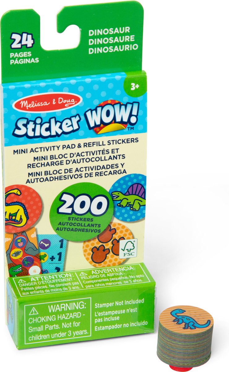 Melissa doug sticker wow! mini activity pad en 200+ navulstickers – dinosaurusstickers