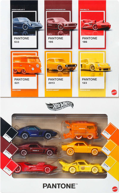 Hot wheels pantone multipack van speelgoedauto's en bestelwagens - 6 metalen voertuigen