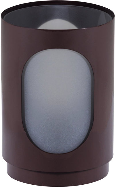 Woood tavo windlichten - metaal glas - bruin - set van 2