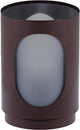 Woood tavo windlichten - metaal glas - bruin - set van 2