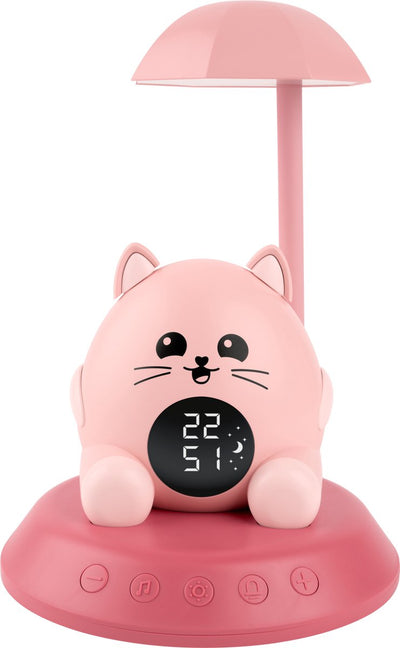 Hibuddies bigben nachtlamp wekker met geluidseffecten voor kinderen - sun de kat - slaaptrainer