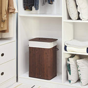 Homestyle pro rechthoekige bamboe wasmand + tekst 52x32x63 cm bruin wit - afbeelding 4