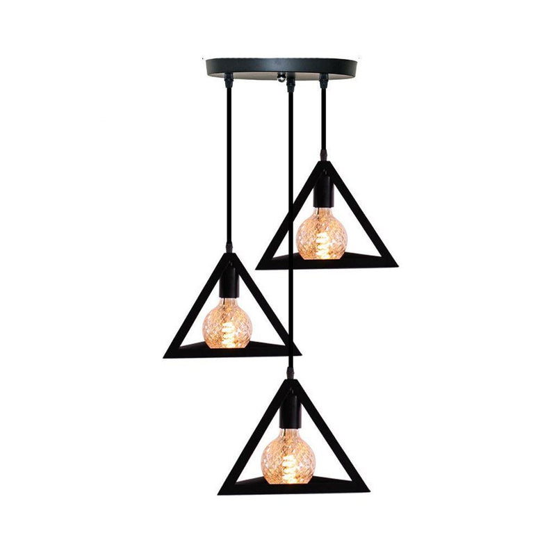 Homestyle pro mk022-b industriële pyramide hanglampen zwart metaal