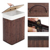 Homestyle pro rechthoekige bamboe wasmand 40x30x60 cm bruin wit