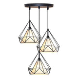 Homestyle Pro Homestyle MK024-B Industriële Diamantvorm Hanglampen Zwart Wit Metaal - afbeelding 1